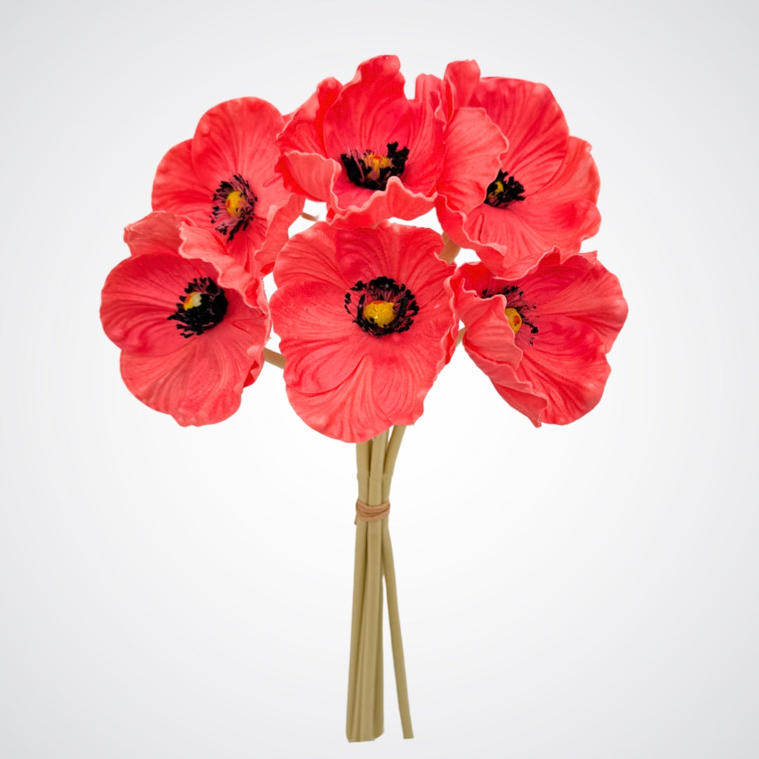 Coral Artificial Poppies