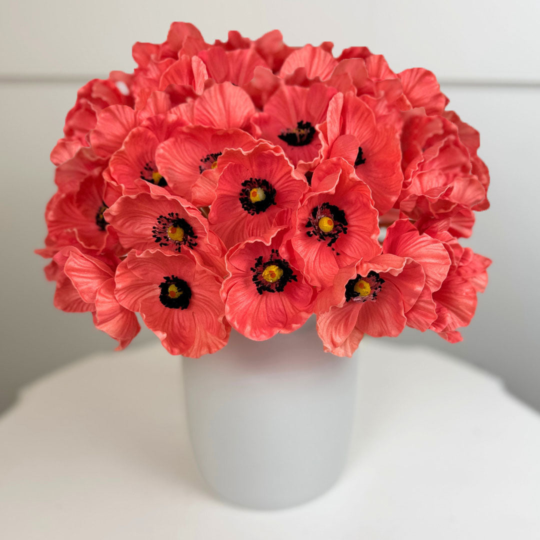 Coral Artificial Poppies