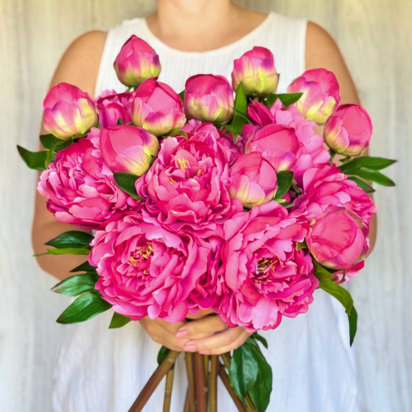 Fuchsia Artificial Peony Spray