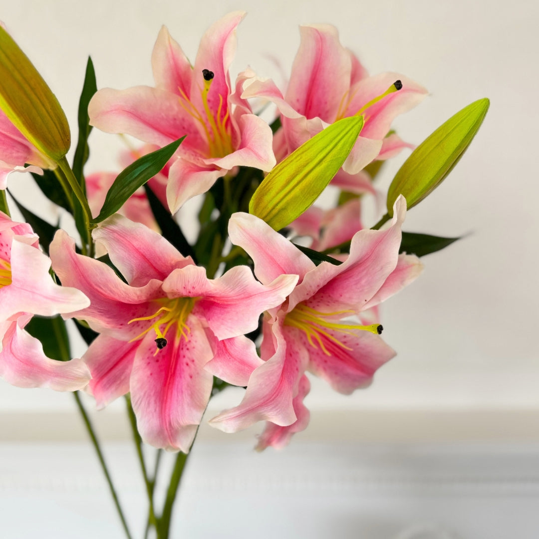 Premium Pink Artificial Lilies