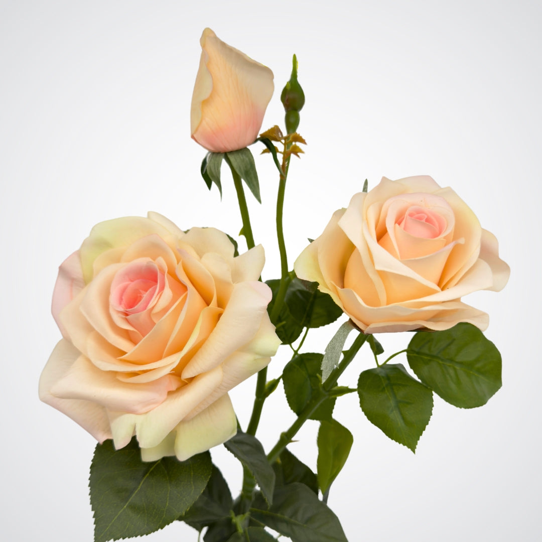 Apricot Artificial Rose Spray