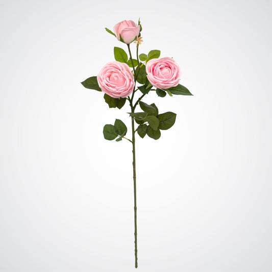 pink artificial rose stem on a white background from My Faux Florist Canada