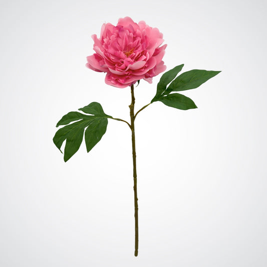 Full view of a pink artificial peony flower from My Faux Florist Canada.