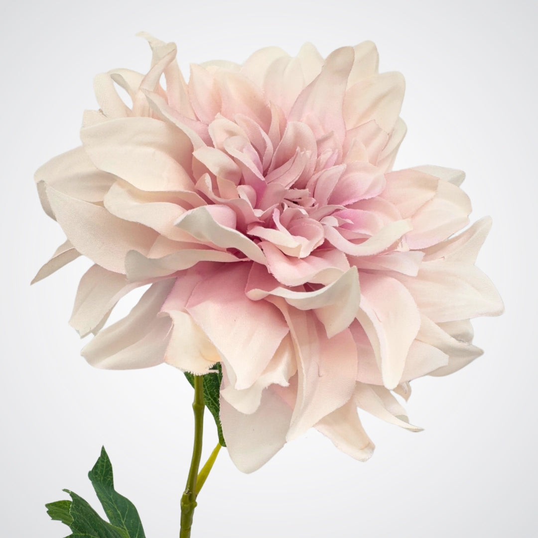 Close up side view of a lilac artificial dahlia from My Faux Florist Canada.