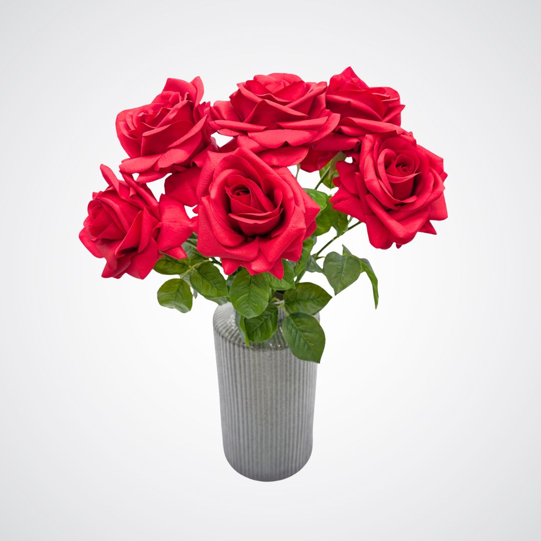 Classic Red | 6 Real Touch artificial roses for Valentine's Day by My Faux Florist Canada
