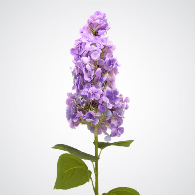 Large purple artificial hydrangea bloom on a white background from My Faux Florist Canada