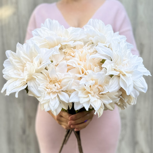 Ivory Artificial Dahlia Bush