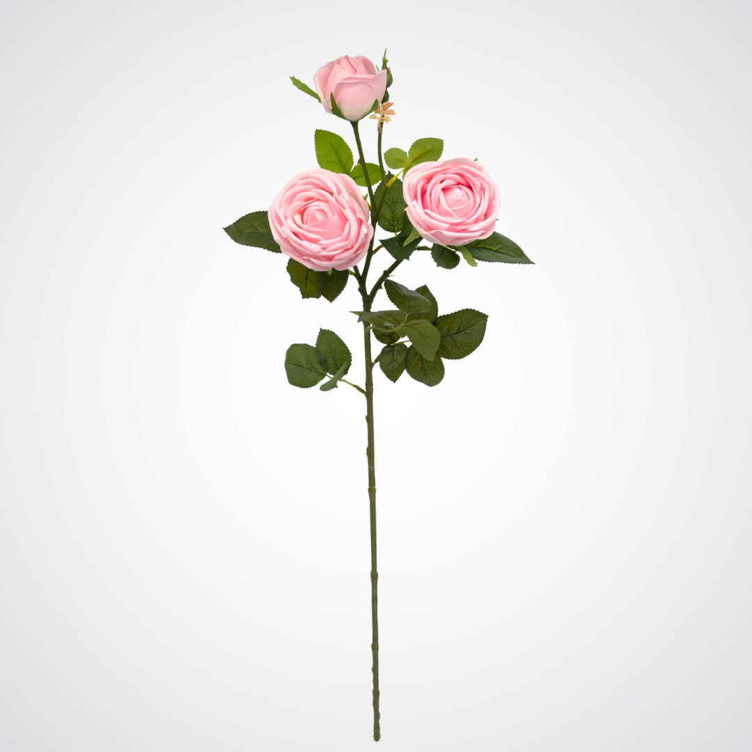 pink artificial rose stem on a white background from My Faux Florist Canada