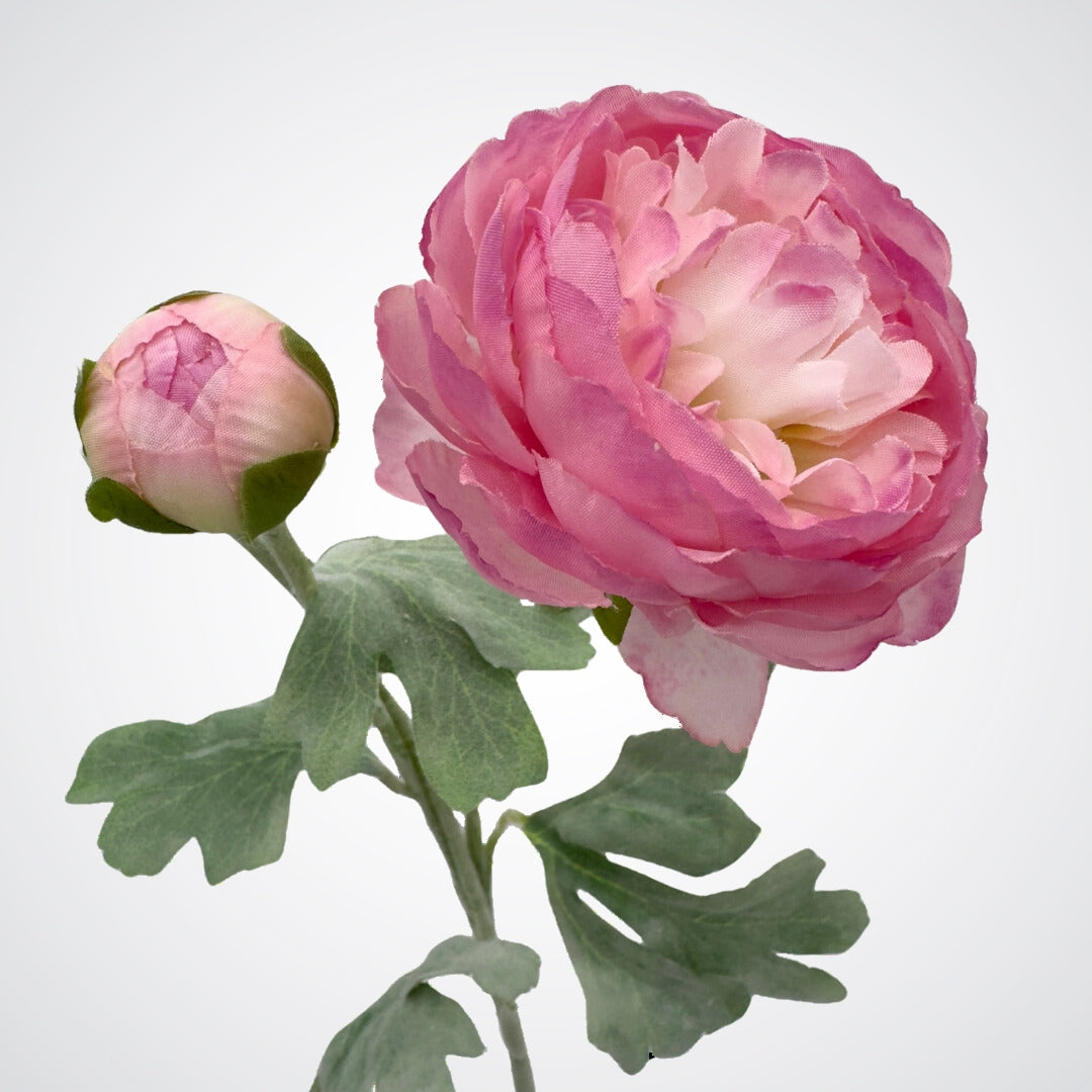 Close up of a artificial rose in shades of pink, by My Faux Florist artificial flowers Canada.