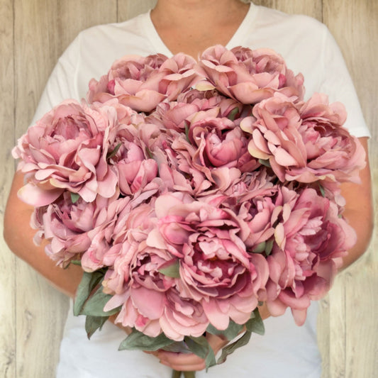 Antique Pink Artificial Peony Bush
