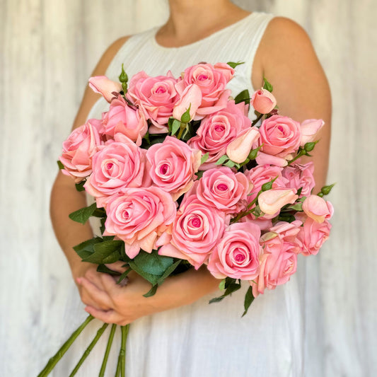 Pink Artificial Rose Spray