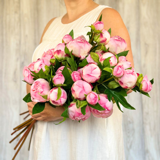 Pink Artificial Peony Spray