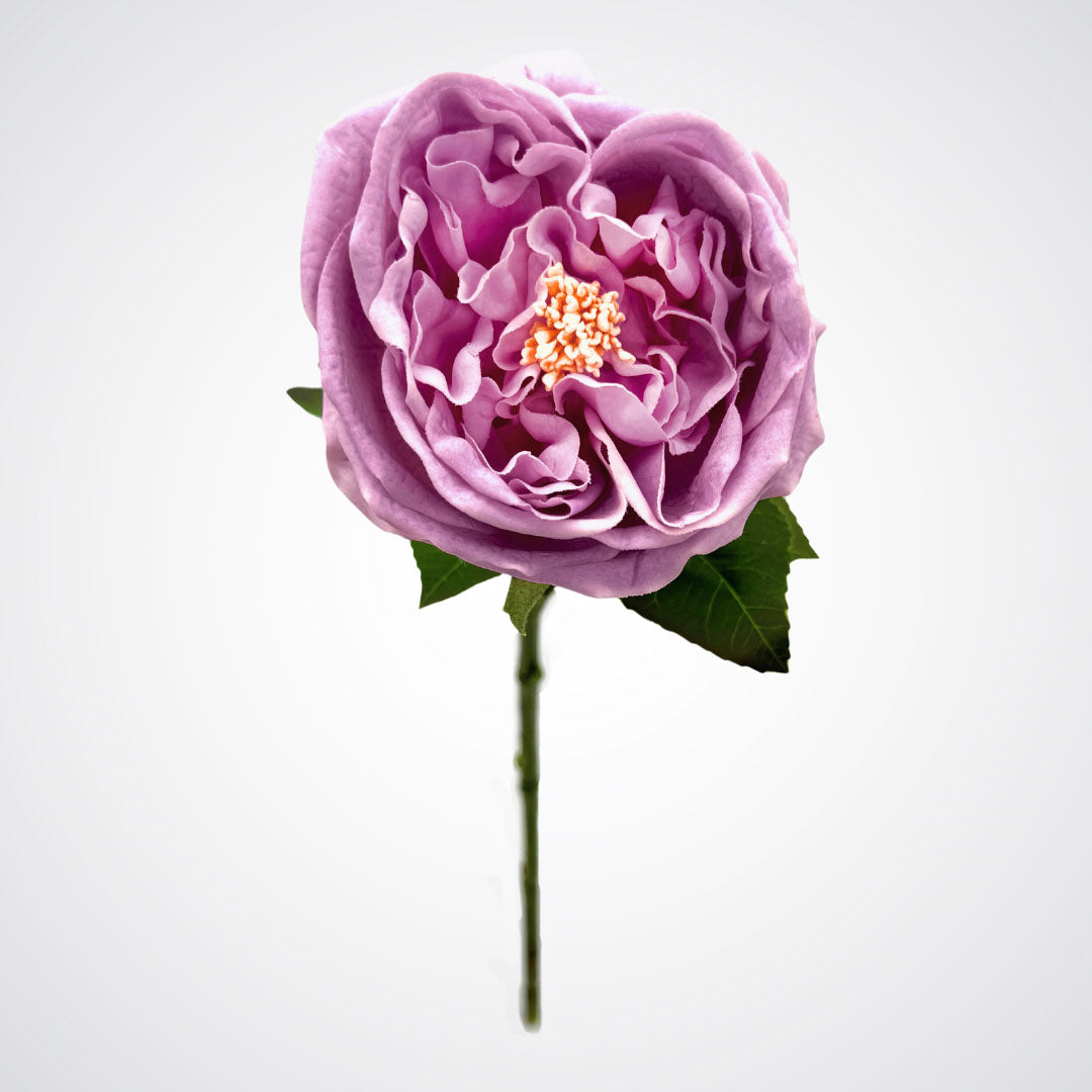 Austin style artificial rose in a lilac lavender colour with realistic Real Touch petals, from My Faux Florist artificial flowers Canada.