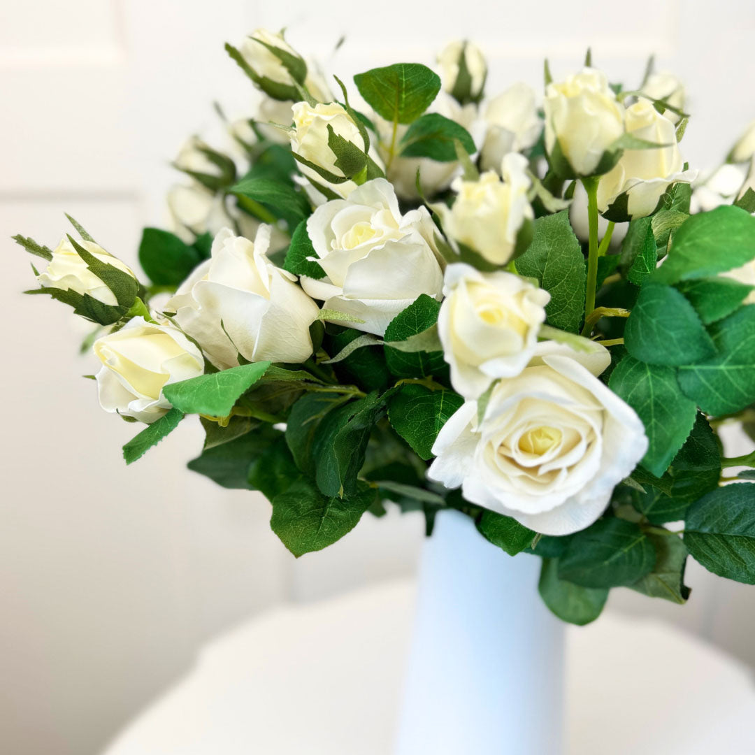 White Artificial Rose Spray