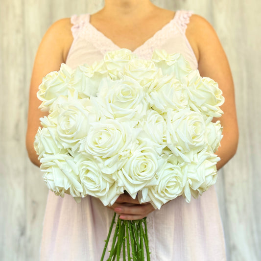 White Artificial Tea Rose