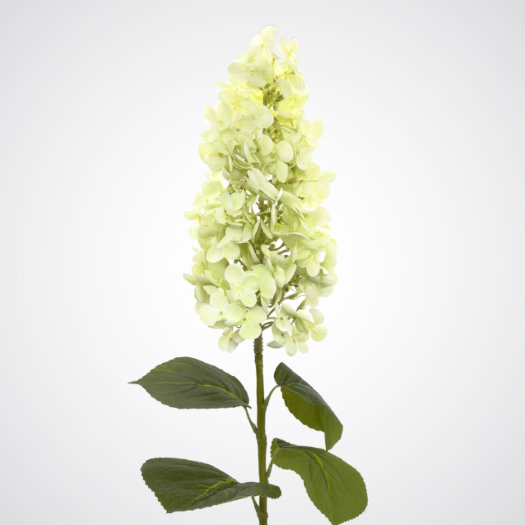 Head of a pale green artificial hydrangea flower from My Faux Florist Canada.