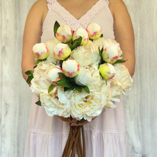 Ivory Artificial Peony Spray