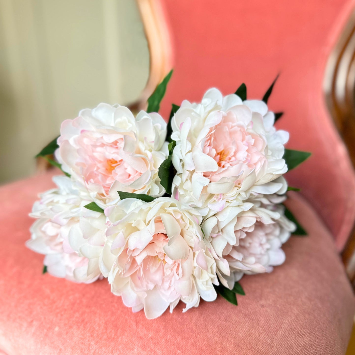 Lifelike Blush Peonies