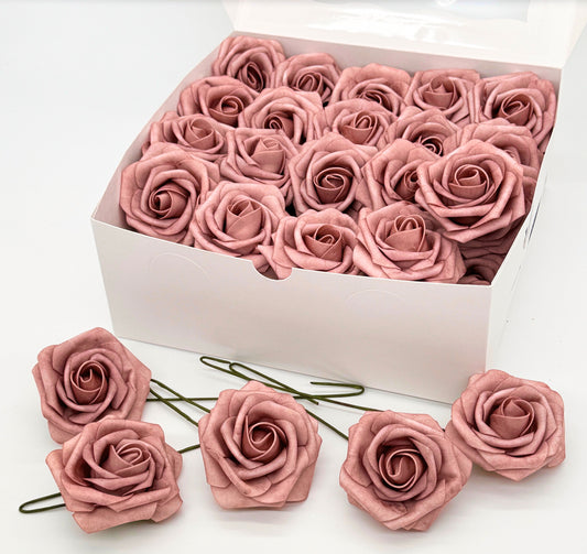 Dusty Rose Foam Roses