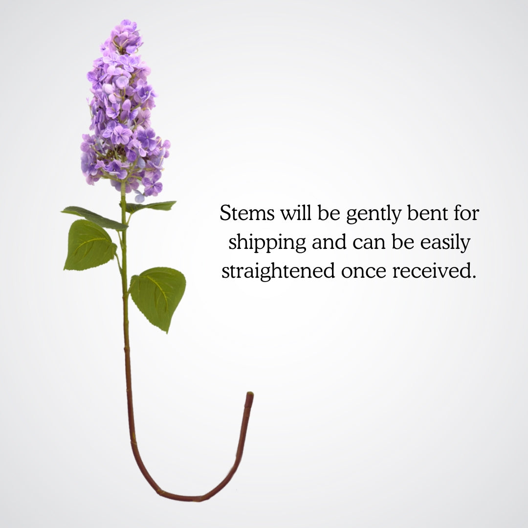 full length large purple artificial hydrangea bloom on a white background from My Faux Florist Canada