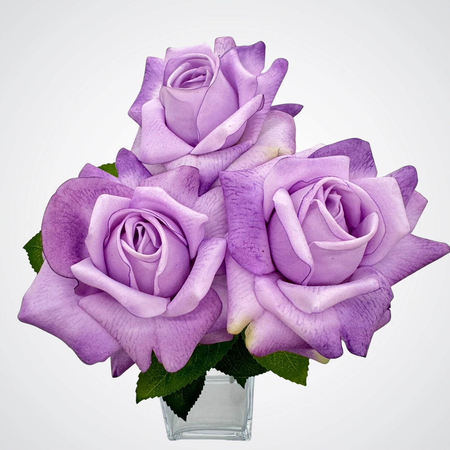 Lilac | 3 Real Touch artificial roses for Valentine's Day by My Faux Florist Canada