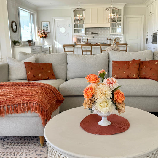 Fall Real Touch Flower Arrangement | Harvest Peach
