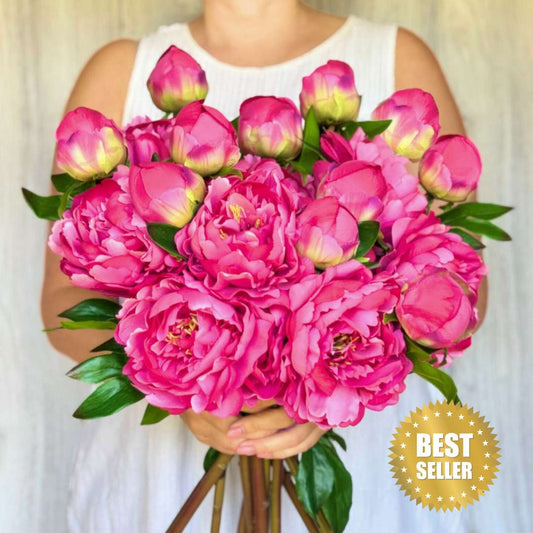 Fuchsia Artificial Peonies