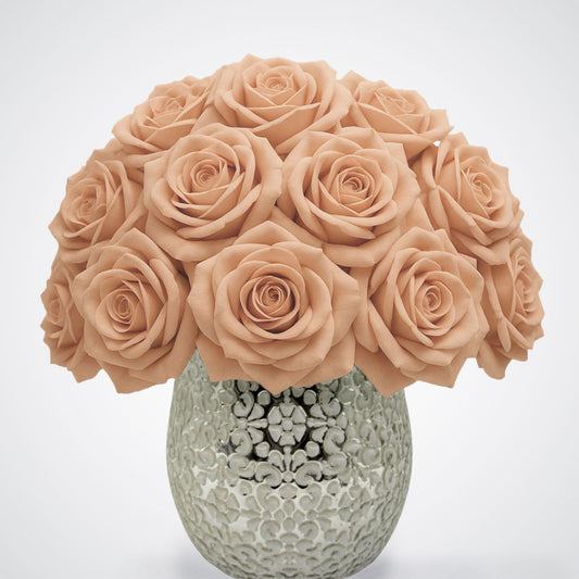Peach Blush Foam Roses