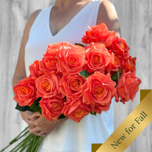 Sunset Orange Real Touch Rose